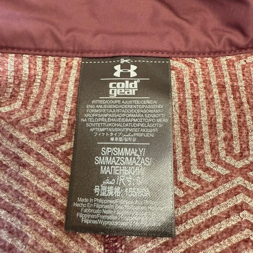 Under armour Cold Gear Women's Full Zip Maroon Athletic Vest‎ Size small